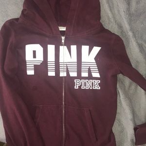 Pink victoria secret zip up hoodie
